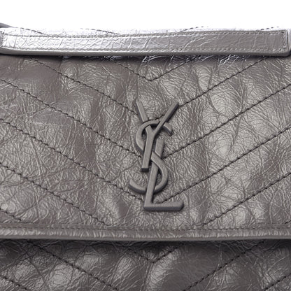 Saint Laurent Crinkled Calfskin Matelasse Monogram Medium Niki Chain Satchel Fog 11 of 11