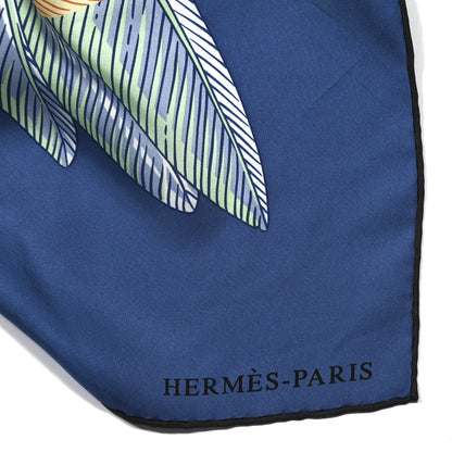 Hermes Silk Giant Toucans De Paradis Scarf 140 Bleu Cobalt Orange 2 of 7