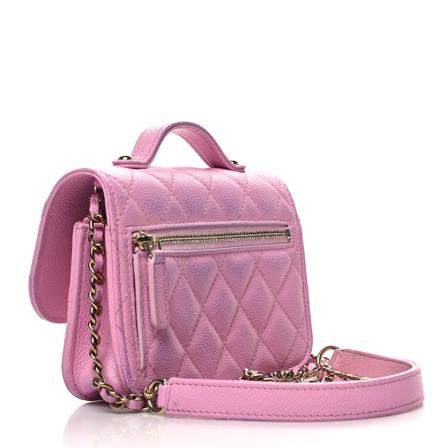 Chanel Caviar Quilted Business Affinity Clutch With Chain Flap Lilac 3 of 15