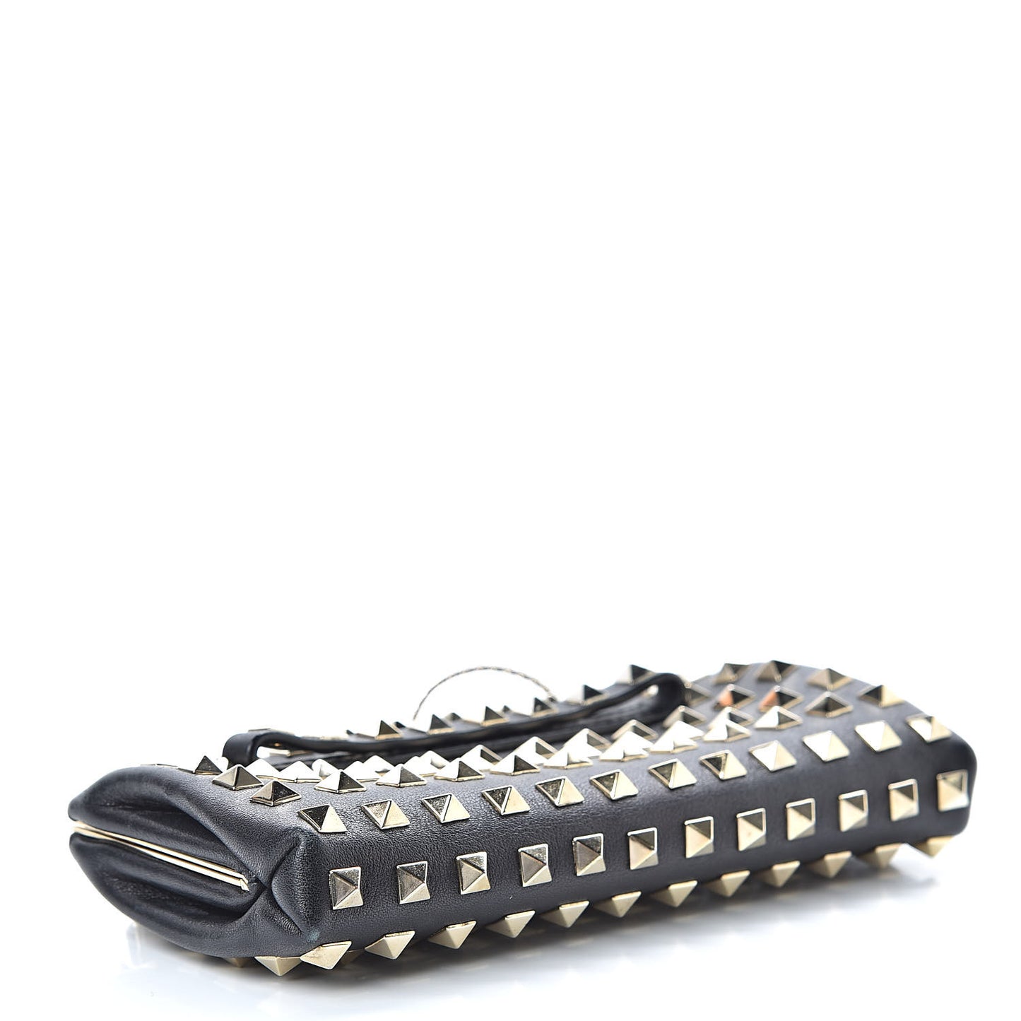 Lambskin Rockstud All Over Clutch Black