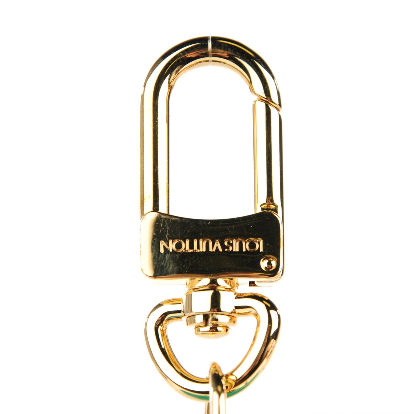 Monogram Illustre V Bag Charm Key Ring Turquoise