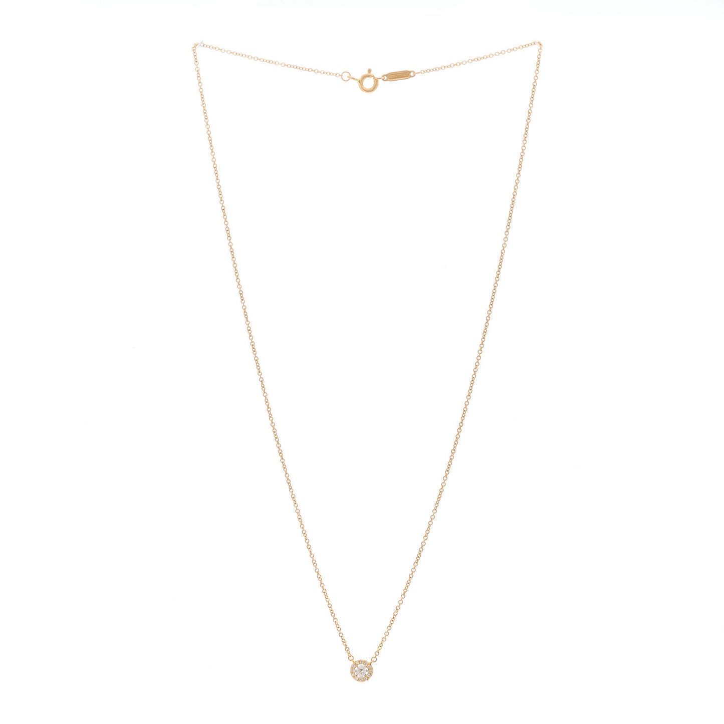 18K Rose Gold Diamond .16ctw Circlet Pendant Necklace