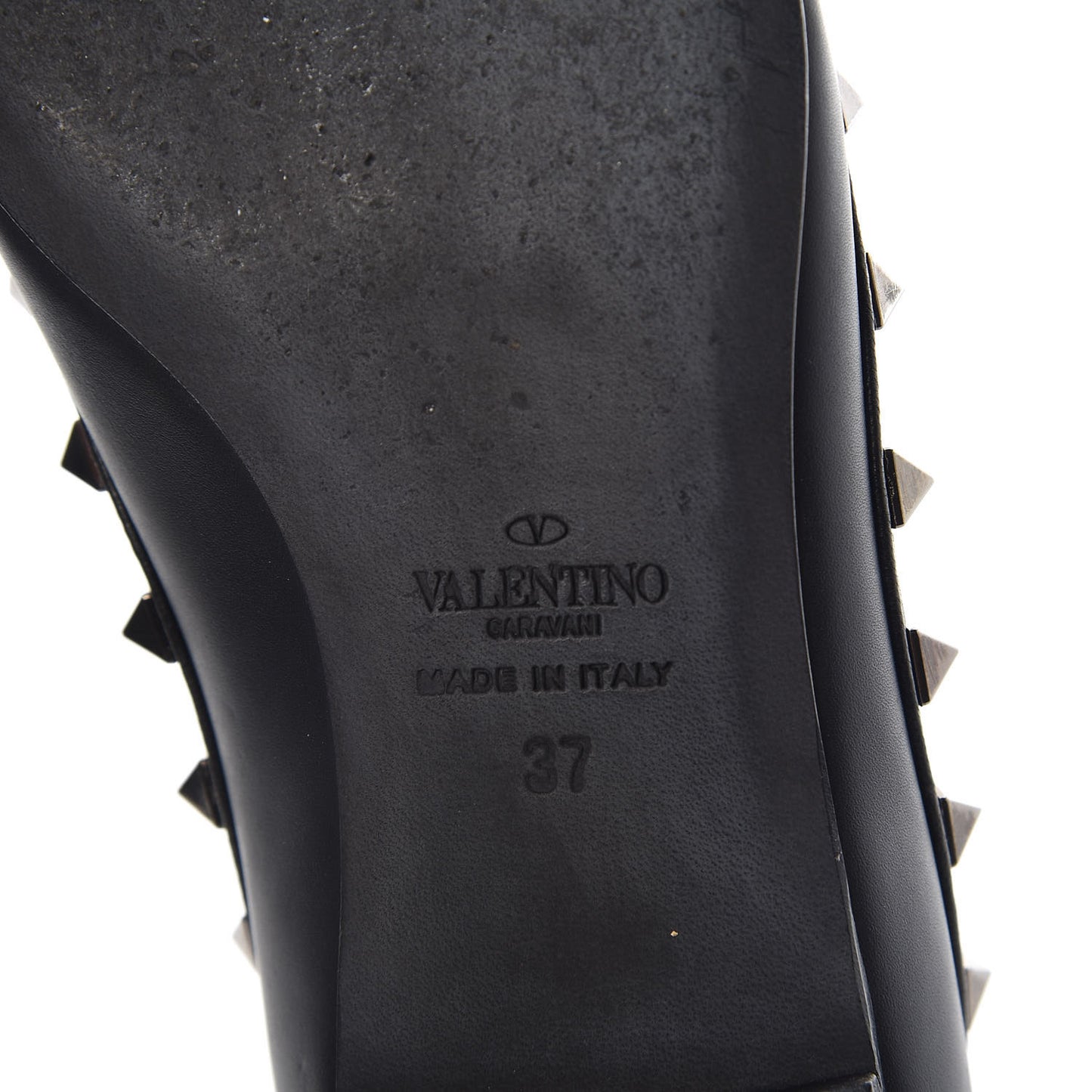 Nappa Rockstud Ballerina Flats 37 Black