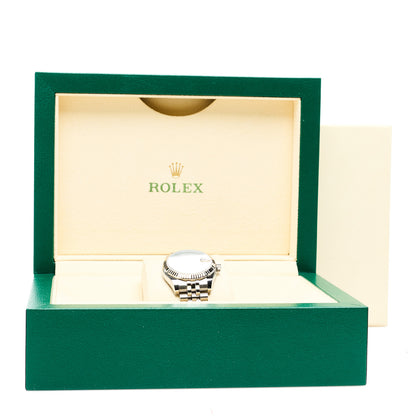 Rolex Stainless Steel 18K White Gold 31mm Oyster Perpetual Datejust Watch Silver Roman 178274 5 of 5