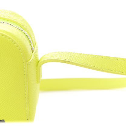 Balenciaga Signature Grained Calfskin Logo XS Ville Camera Bag Acid Green Black 8 of 10