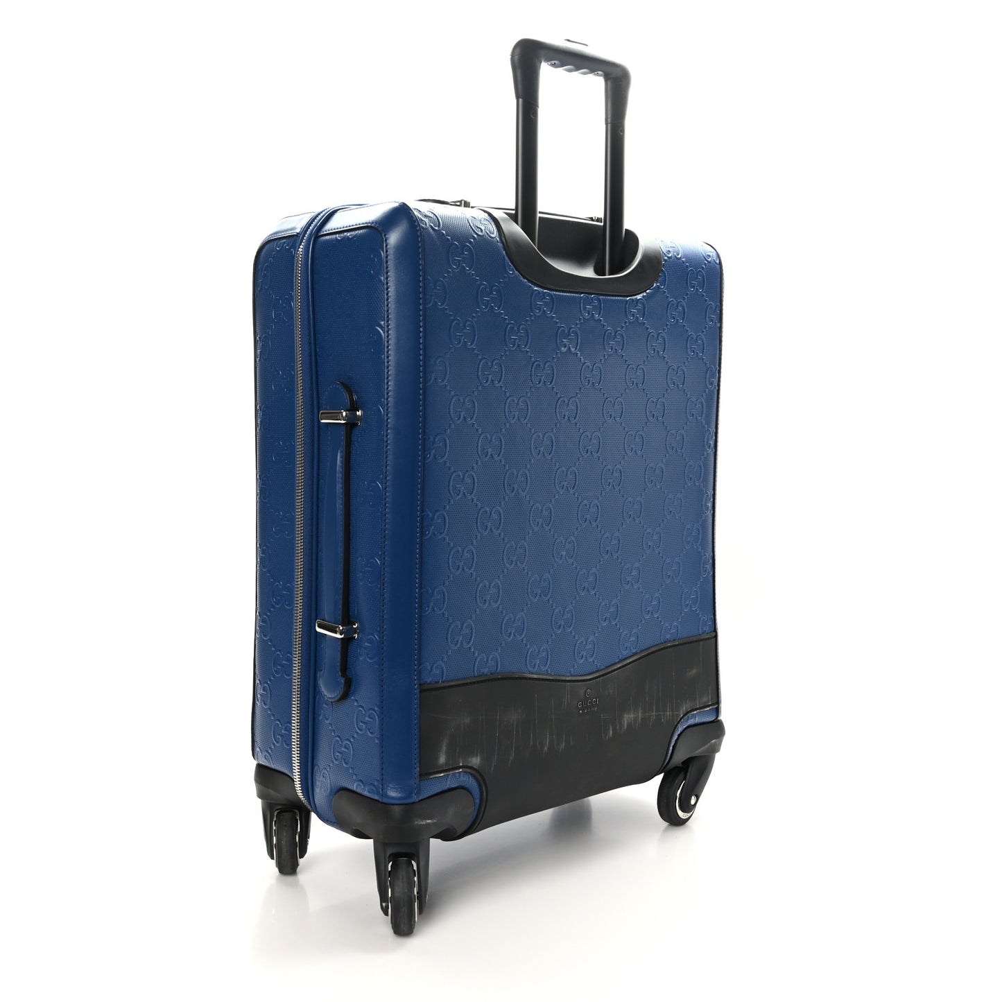 Calfskin GG Tennis Embossed Small Savoy Cabin Trolley Intense Metal Blue