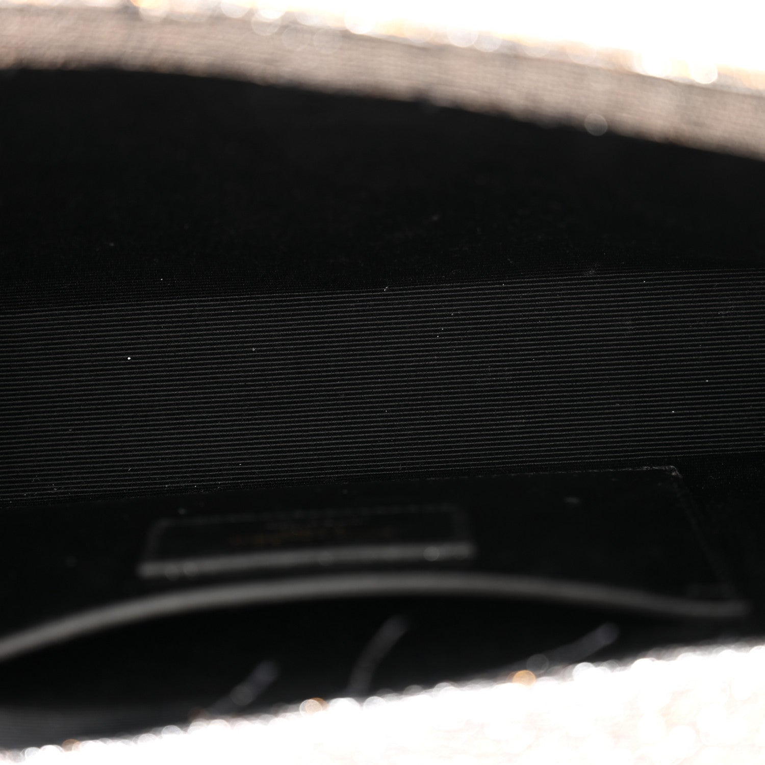 Saint Laurent Metallic Canvas Woven Classic Monogram Kate Tassel Clutch Ciad Argento 5 of 12