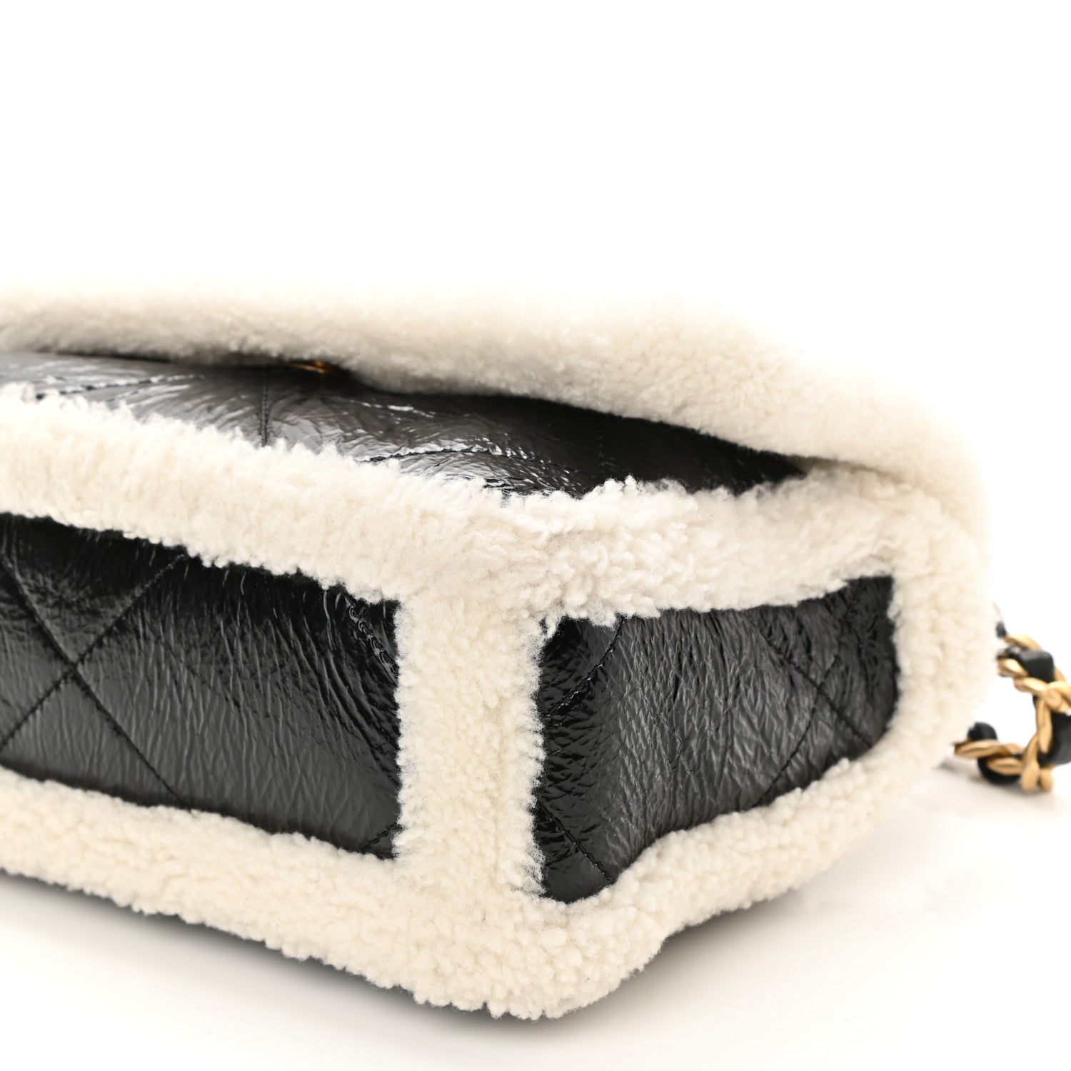 Chanel Crumpled Calfskin Shearling Sheepskin Quilted Medium Chanel 19 Flap Black 11 of 11