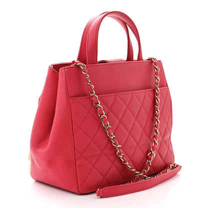 Chanel Caviar Quilted Small Business Affinity Shopping Bag Red 3 of 12