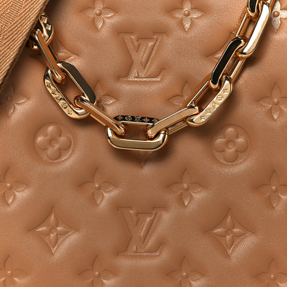 Louis Vuitton Lambskin Embossed Monogram Coussin PM Camel 9 of 11