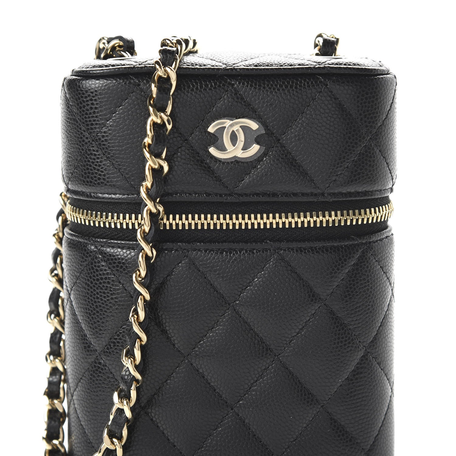 Chanel Caviar Quilted Phone Holder With Chain Black 10 of 11