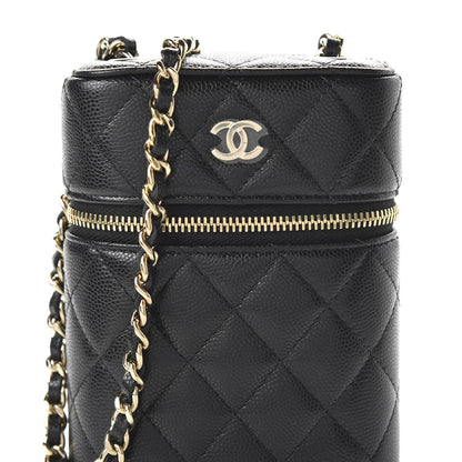 Chanel Caviar Quilted Phone Holder With Chain Black 10 of 11