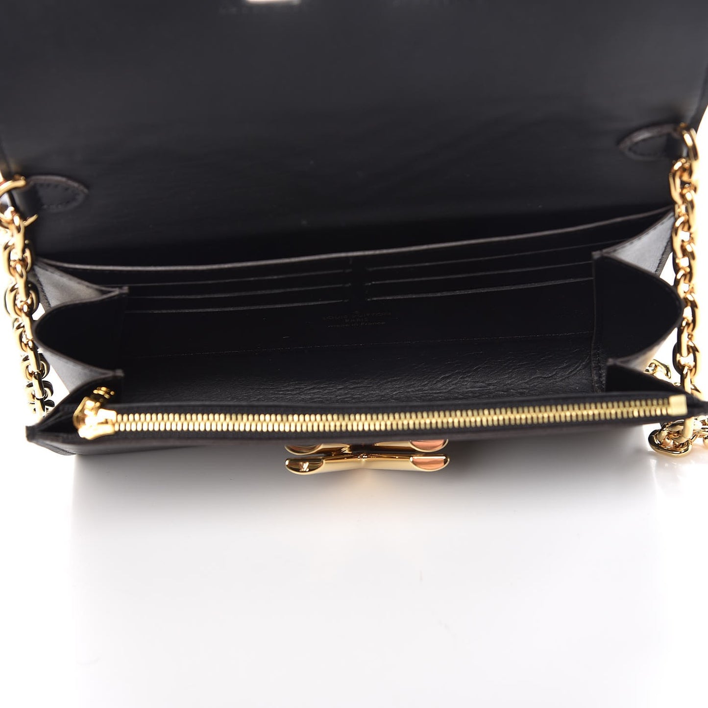 Veau Satin Monogram Twist Chain Wallet