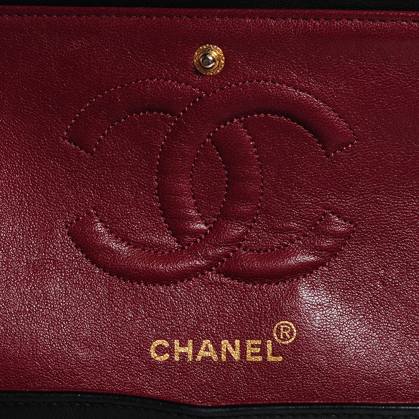 Lambskin Medium Double Flap Black