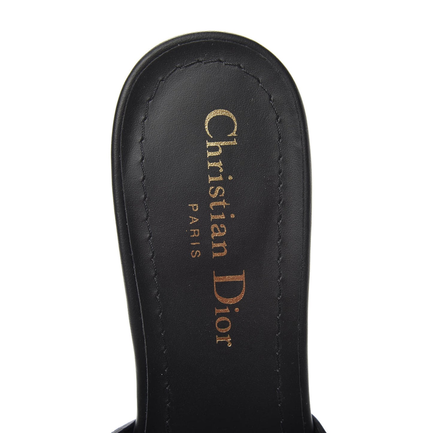 Calfskin 30 Montaigne Mid-Heel Slide Sandals 37 Black