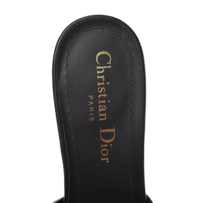 Christian Dior Calfskin 30 Montaigne Mid-Heel Slide Sandals 37 Black 7 of 8