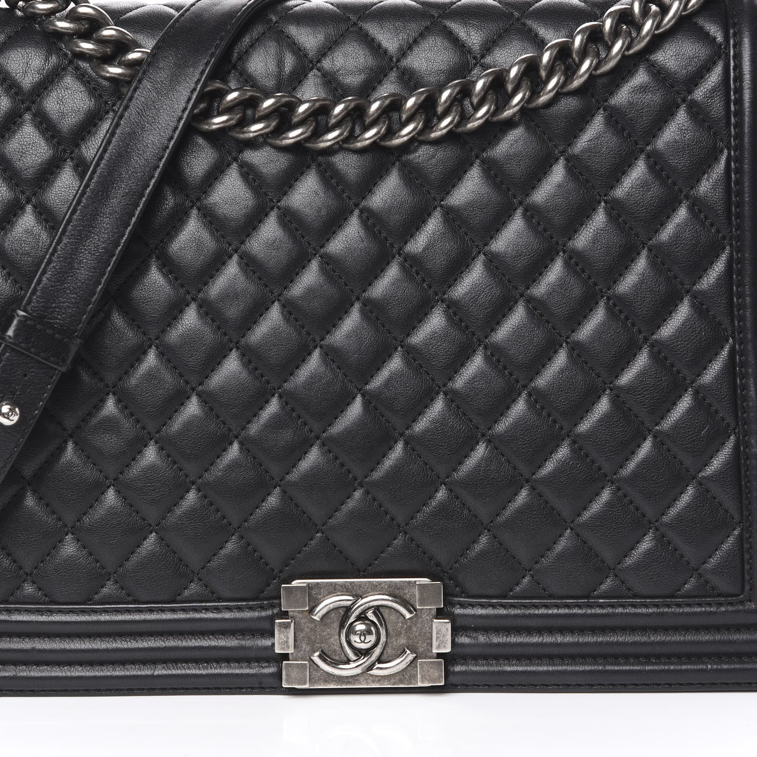 Chanel Lambskin Quilted Large Boy Flap Black 12 of 12