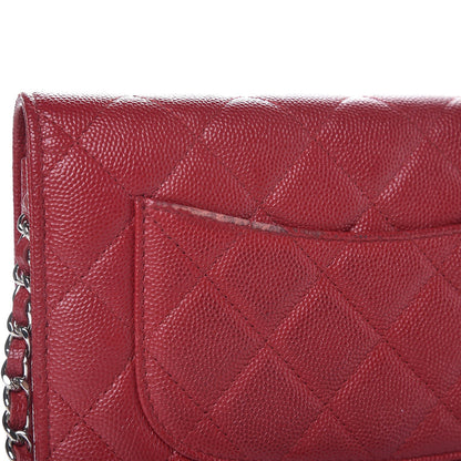Chanel Caviar Quilted Wallet on Chain WOC Red 9 of 10