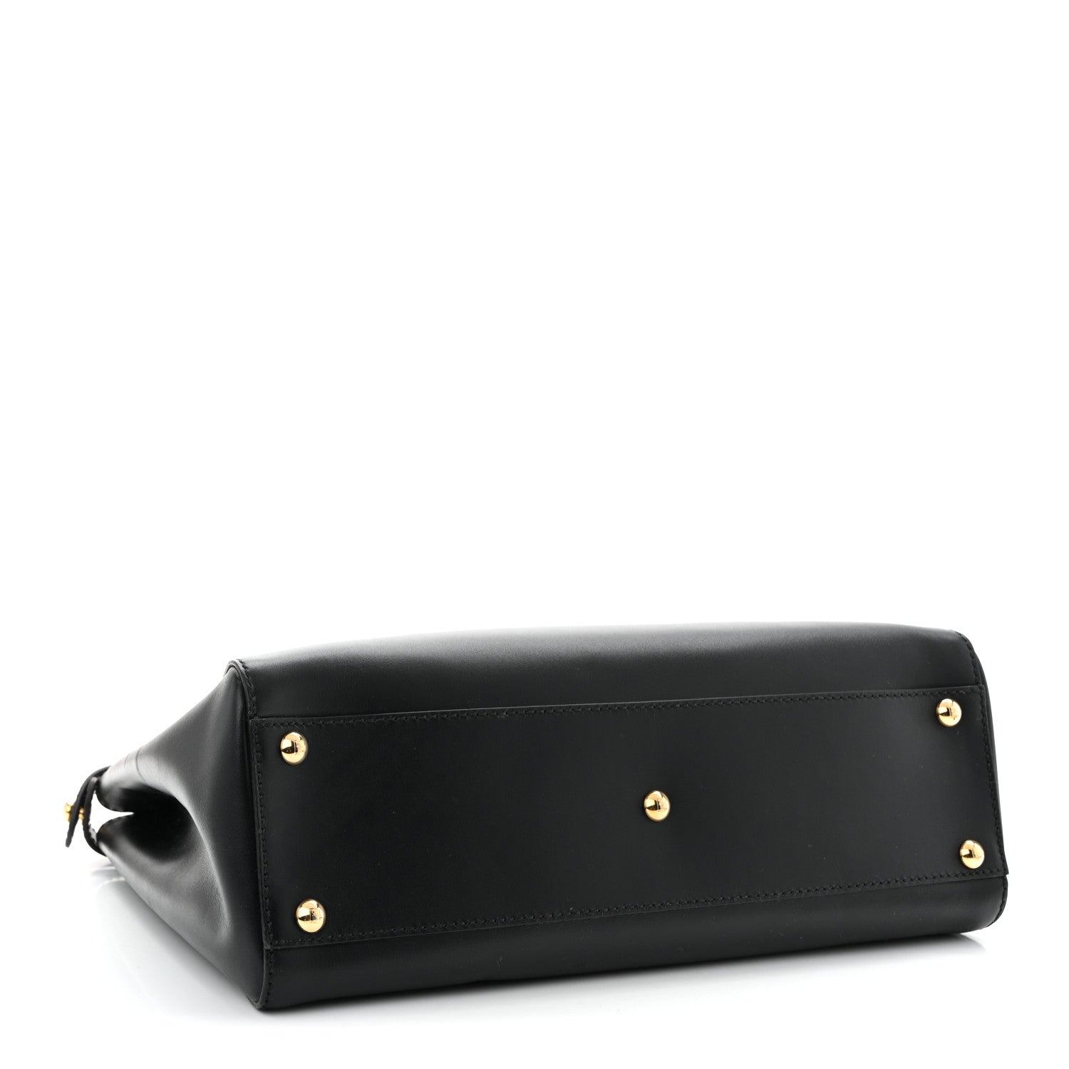 Fendi Vitello Morgan Fabric Jacquard Pequin Medium Peekaboo Iconic Satchel Black Tobacco 4 of 11