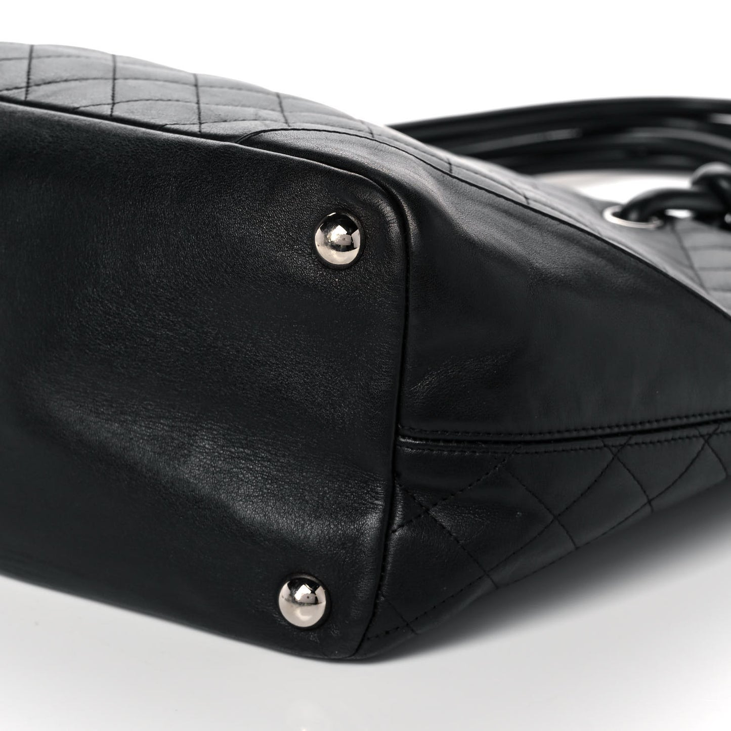 Calfskin Quilted Large Cambon Tote Black