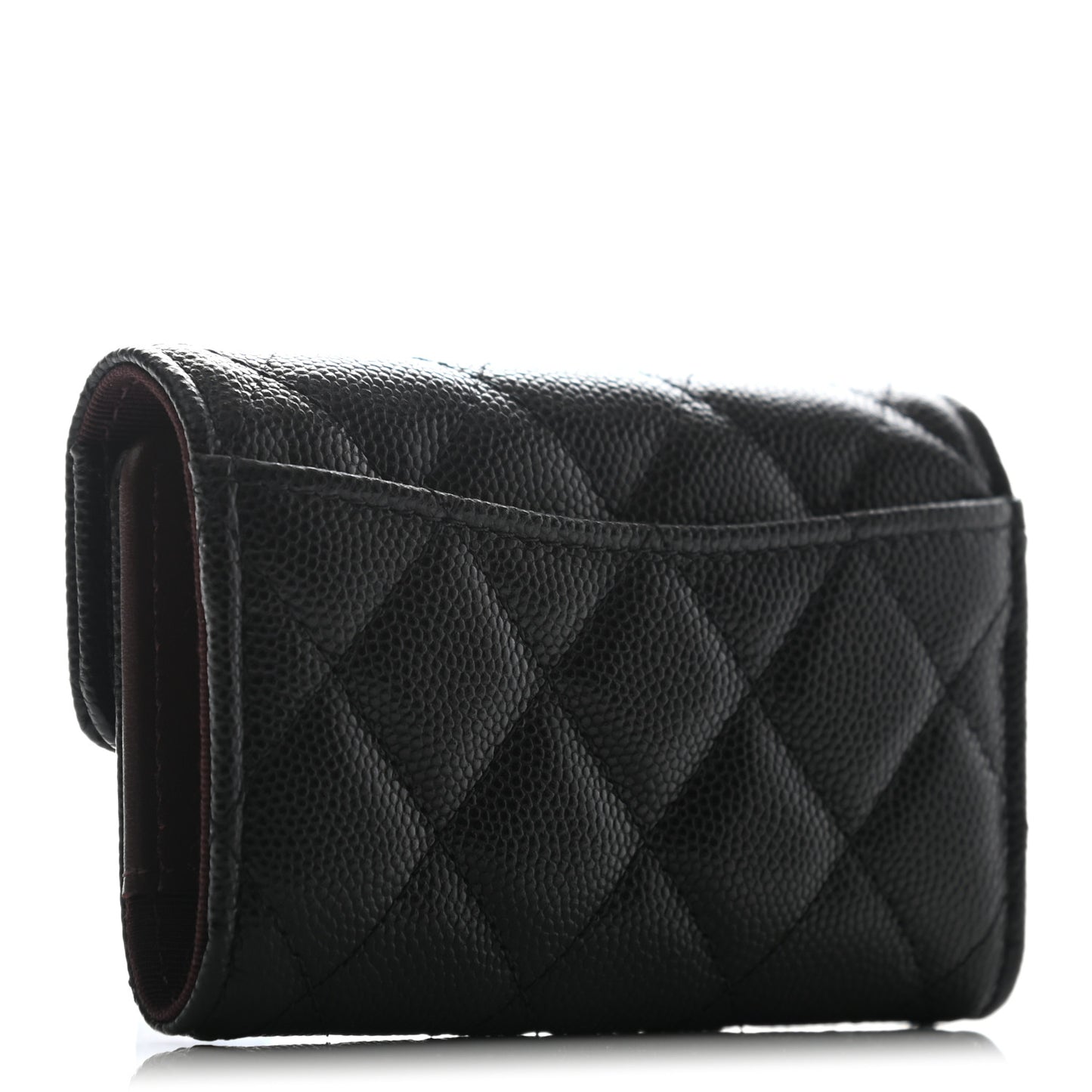 Caviar Quilted Classic 4 Key Holder Wallet Black