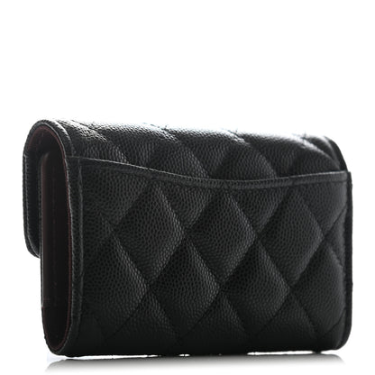 Chanel Caviar Quilted Classic 4 Key Holder Wallet Black 2 of 6