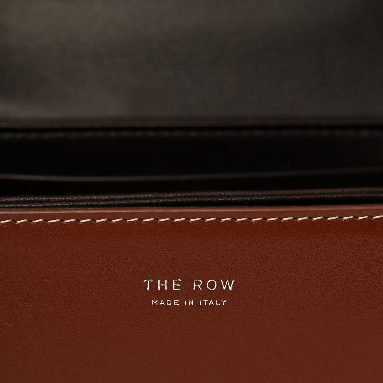 The Row Polished Saddle Calfskin The Sofia 8.75 Crossbody Cherry Wood 6 of 9