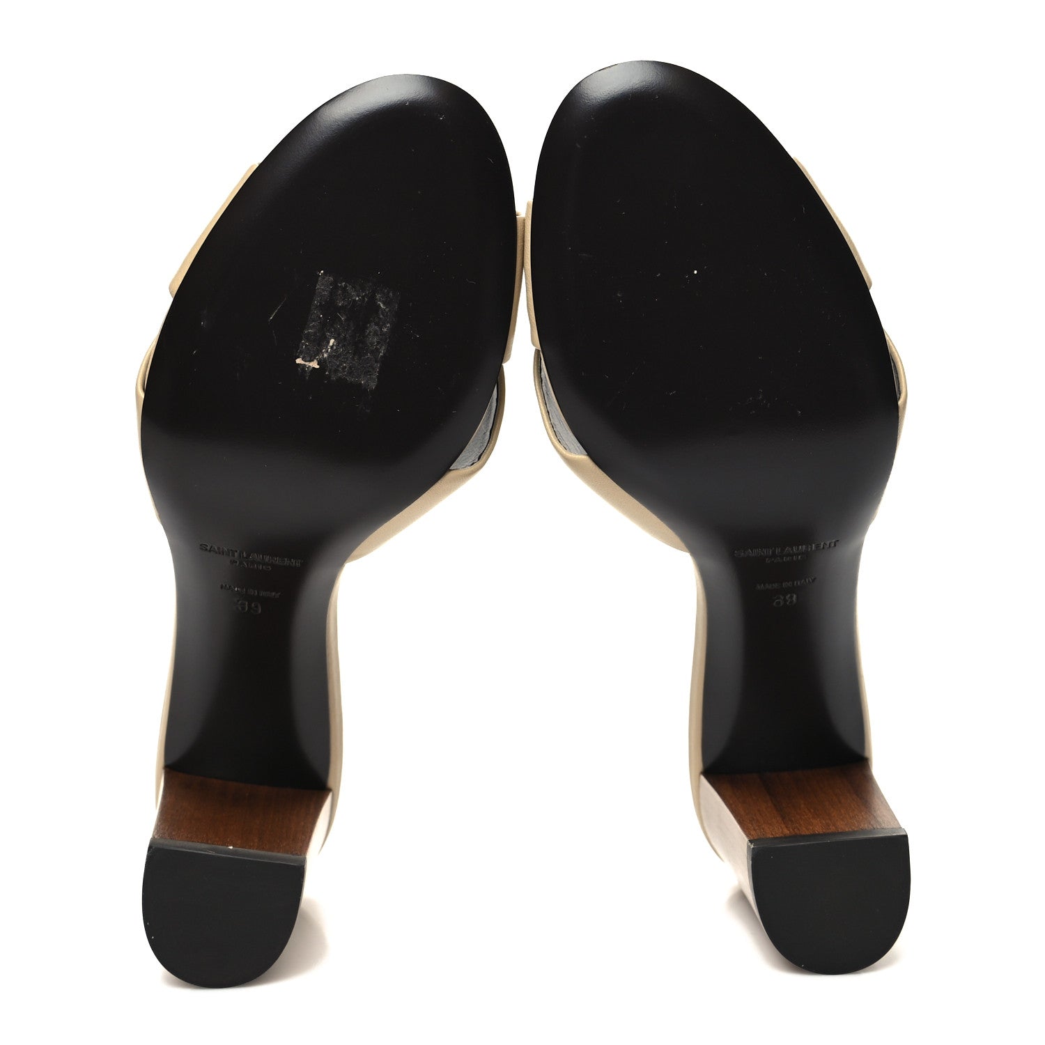 Saint Laurent Lambskin Bianca Mules 39 Beige 5 of 8