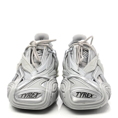 Balenciaga Metallic Rubber Mesh Womens Tyrex Sneakers 39 Monocolor Silver 2 of 8