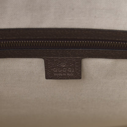Gucci GG Supreme Monogram Textured Calfskin Web Medium Ophidia Slip Handle Tote Beige Ebony New Acero 6 of 10