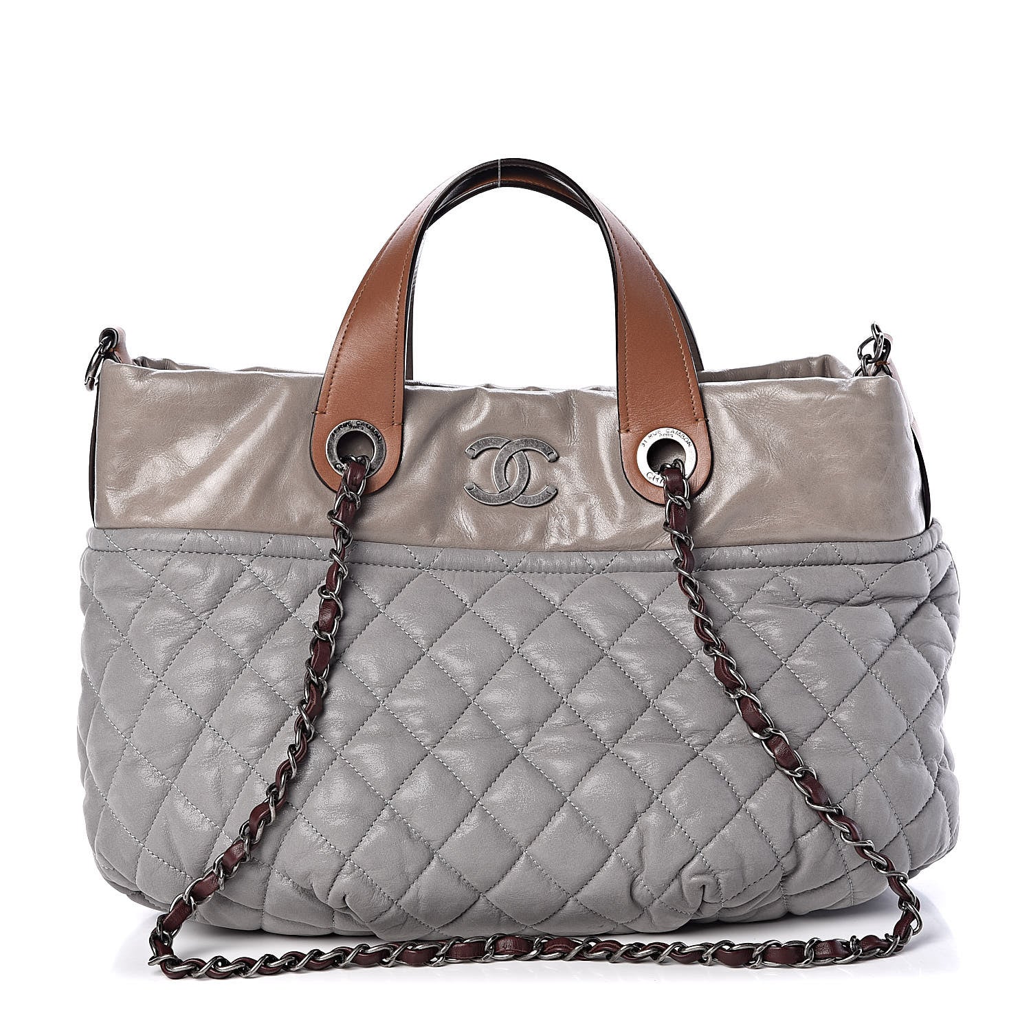 Chanel Iridescent Calfskin Quilted Small In The Mix Tote Grey 1 of 9