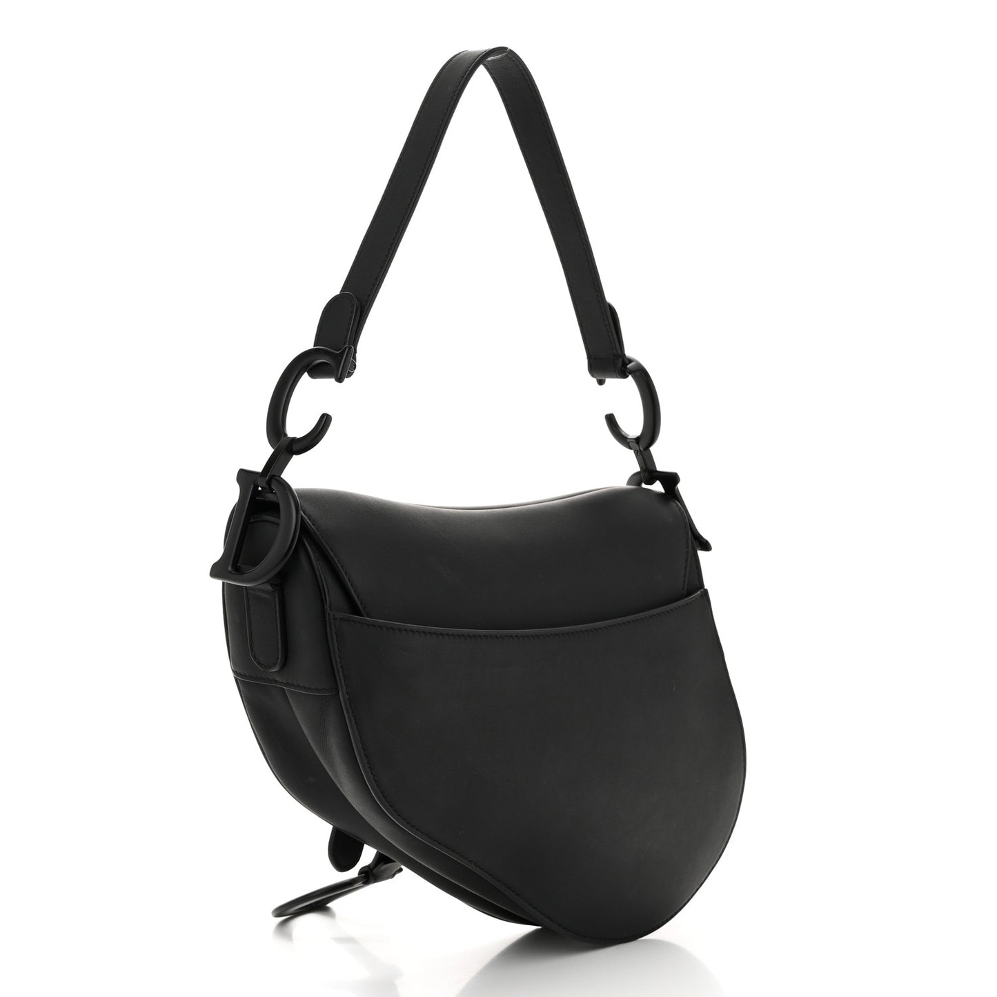 Ultra Matte Calfskin Saddle Bag Black