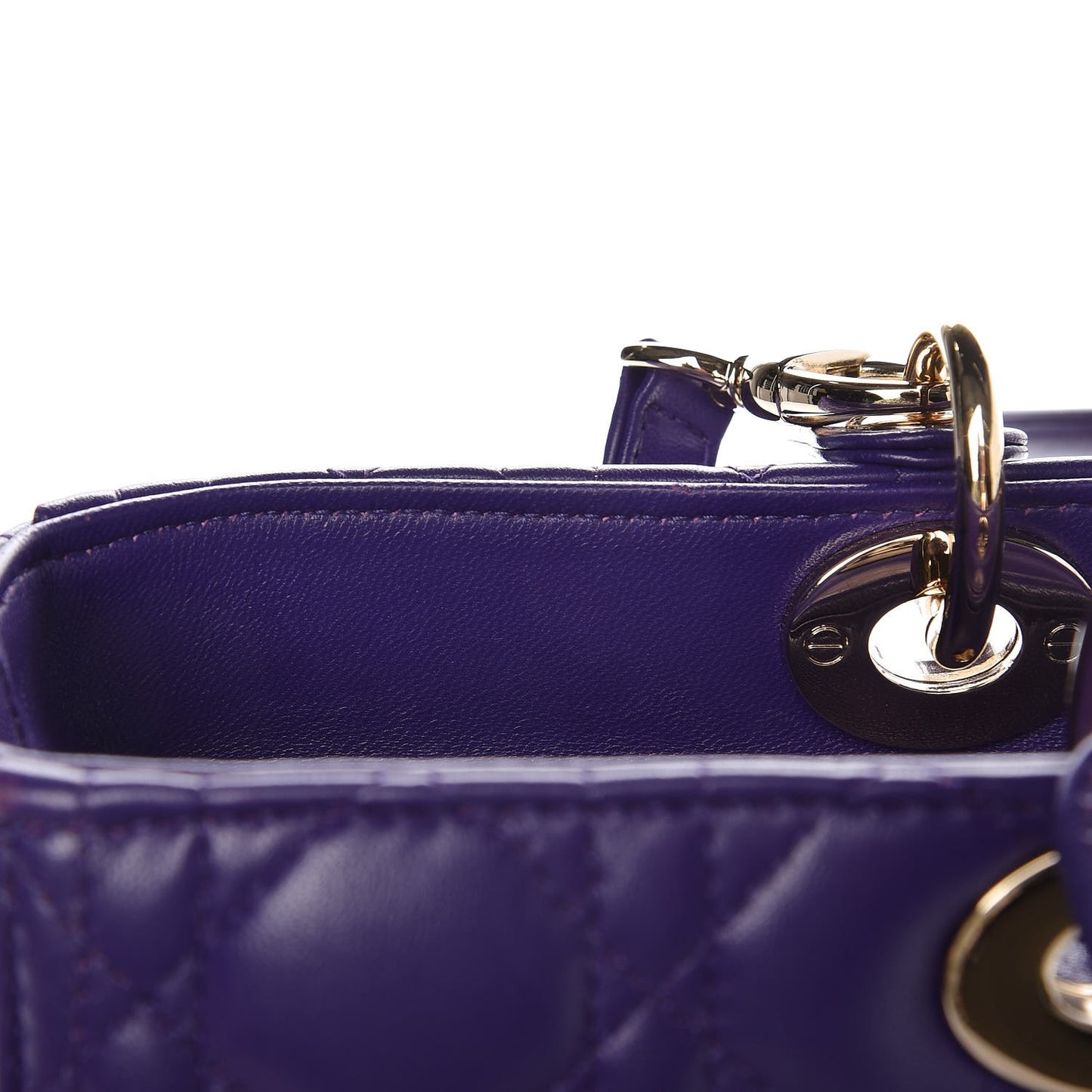 Lambskin Cannage Large Lady Dior Purple