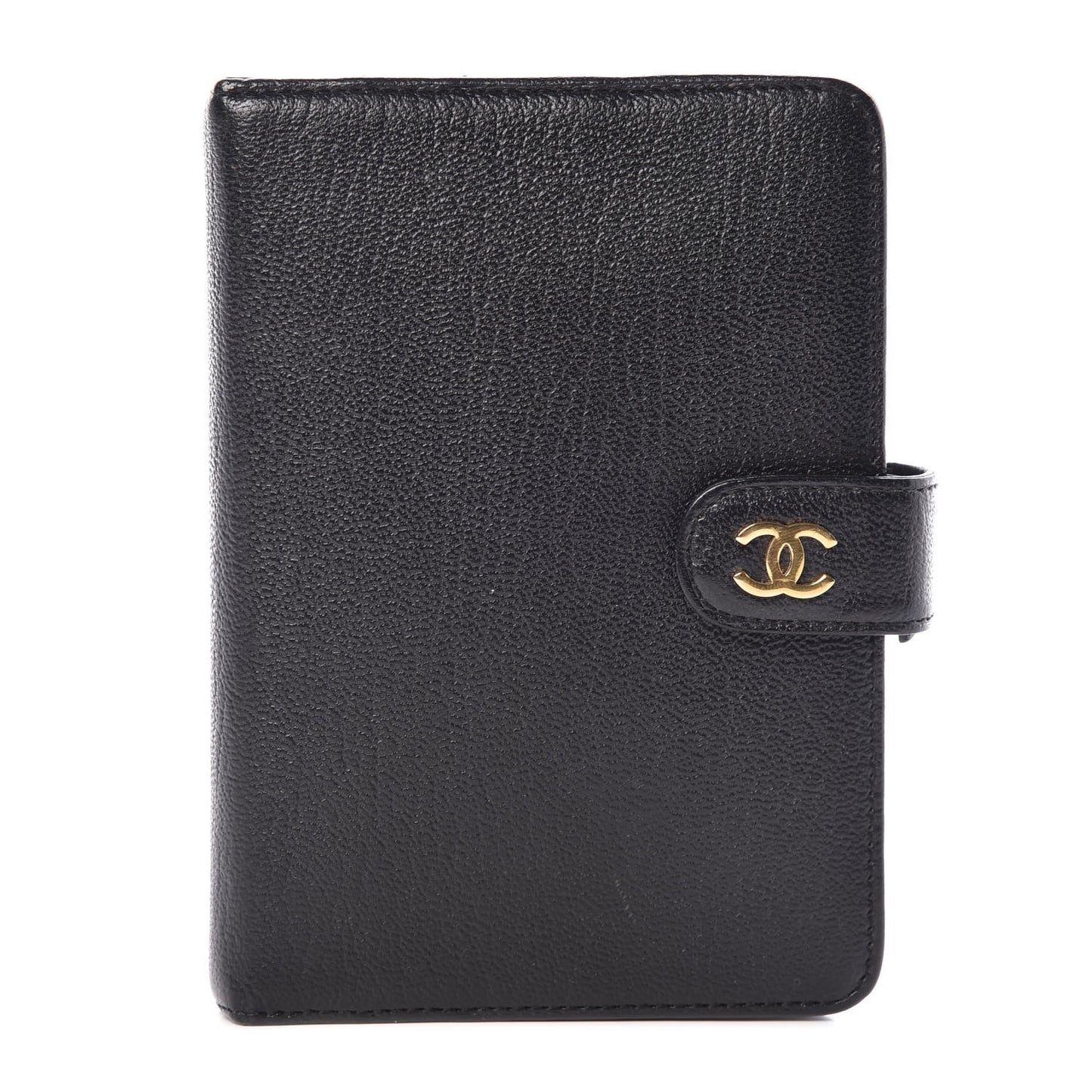 Goatskin Small Ring Agenda Planner Black