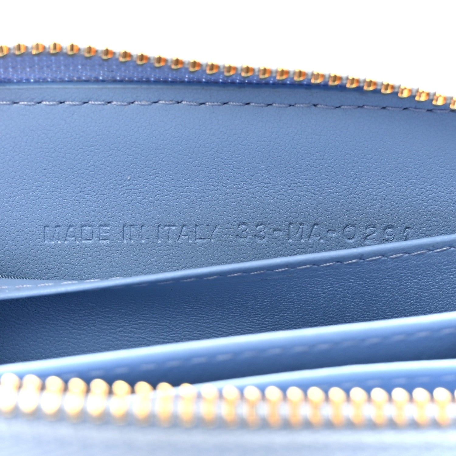 Christian Dior CHRISTIAN DIOR Grained Calfskin Supple Cannage Caro Compact Wallet Cloud Blue 7 of 9