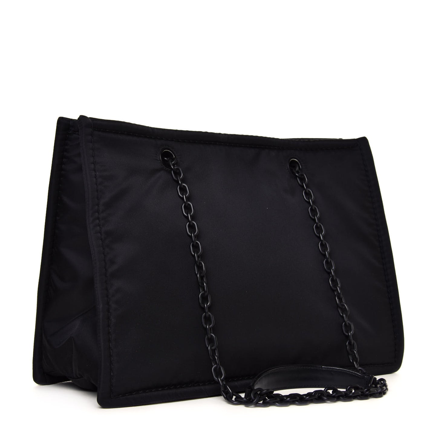Tessuto Nylon Chain Tote Black