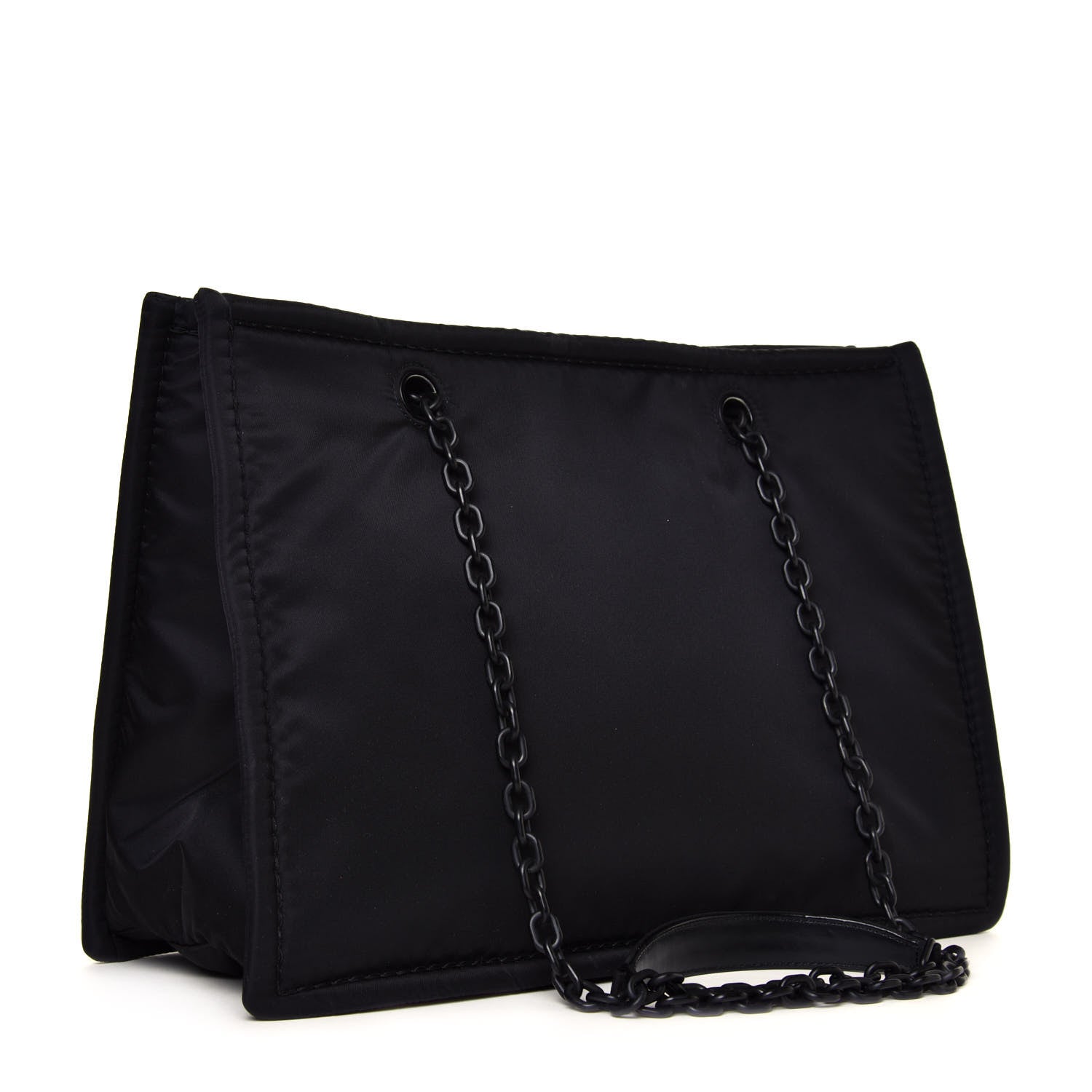 Prada Tessuto Nylon Chain Tote Black 5 of 12