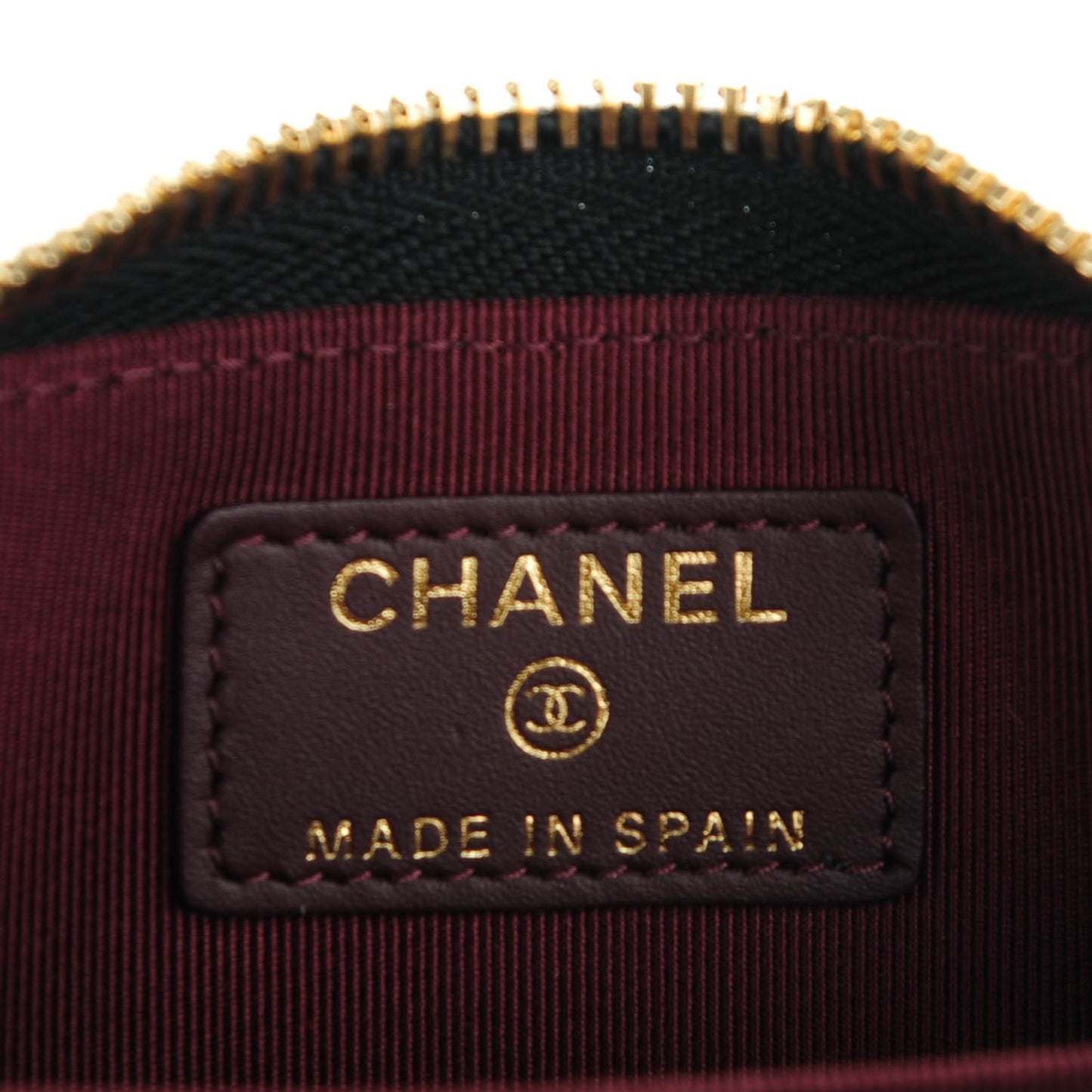 Caviar Quilted Zip Coin Purse Black