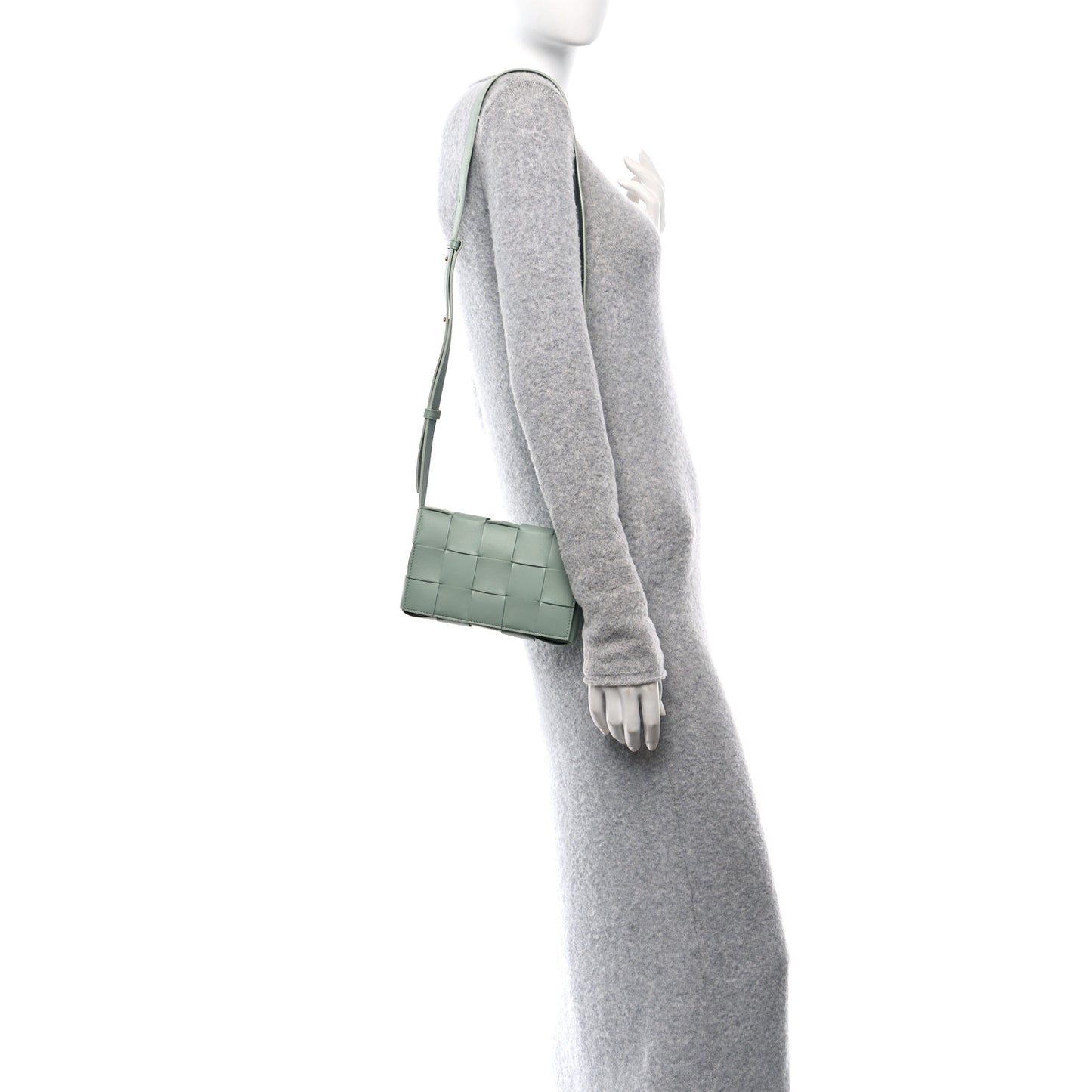 Lambskin Maxi Intreccio Small Cassette Crossbody Bag New Sauge