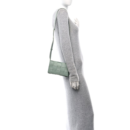 Bottega Veneta Lambskin Maxi Intreccio Small Cassette Crossbody Bag New Sauge 2 of 12