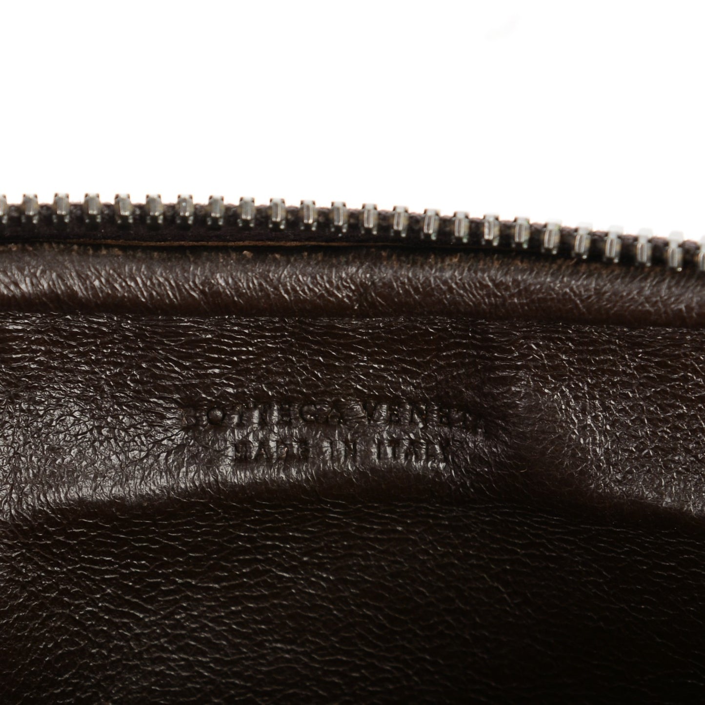 Nappa Intrecciato Small Zip Around Pouch Ebano