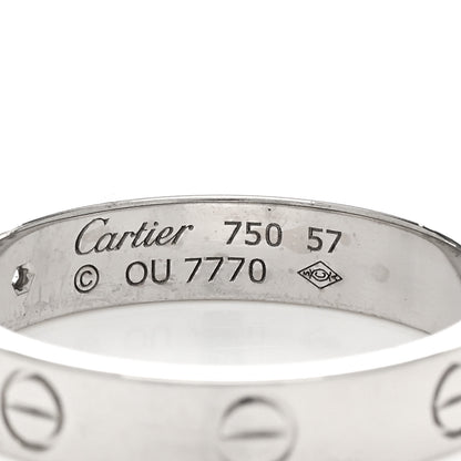 Cartier 18K White Gold Diamond 4mm LOVE Wedding Band Ring 57 8 4 of 4