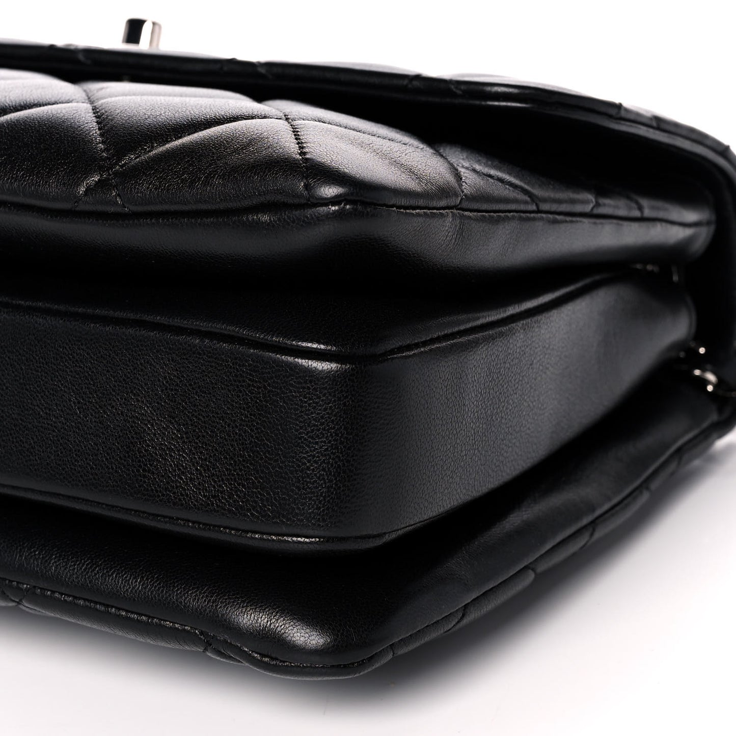 Lambskin Quilted Small Trendy CC Dual Handle Flap Bag Black