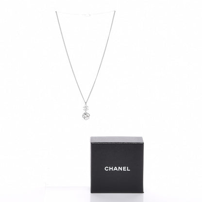 Chanel Crystal CC Camellia Necklace Silver 4 of 4