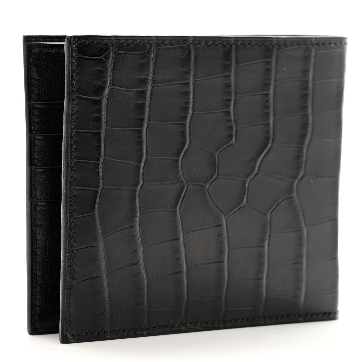 Hermes Matte Alligator MC2 Copernic Compact Wallet Black 3 of 7