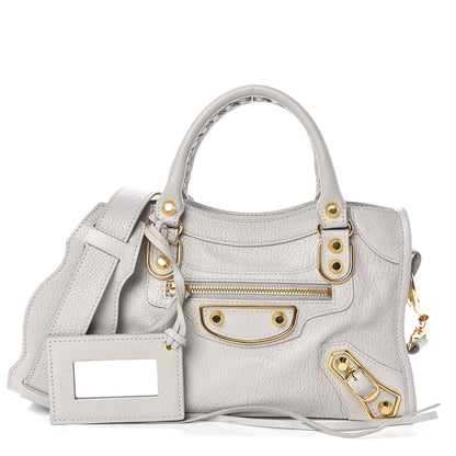 Balenciaga Chevre Gold Metallic Edge Hardware Mini City Gris Clair Gris Perle 1 of 10