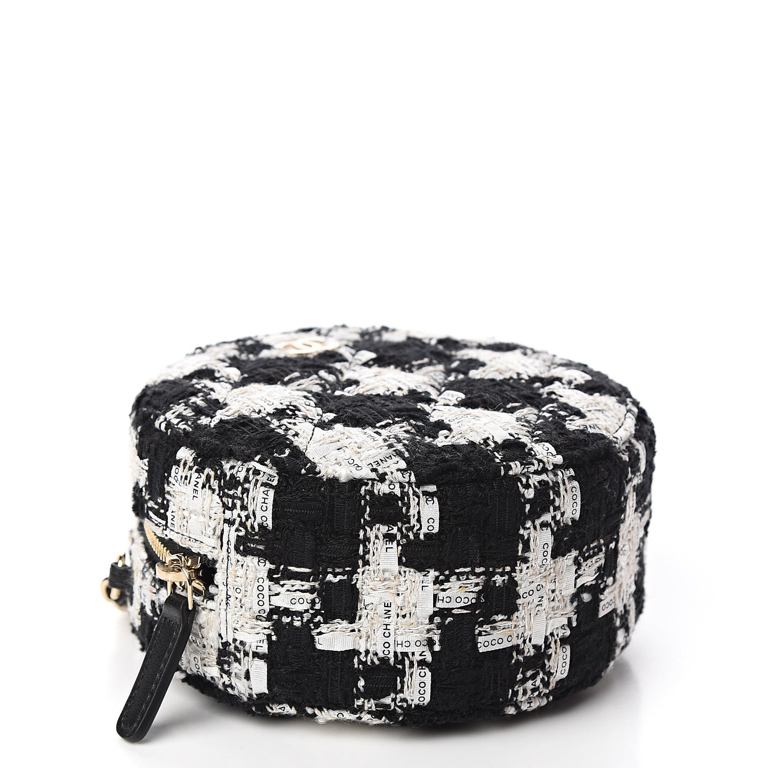 Chanel Tweed Round Clutch With Chain Black 3 of 10