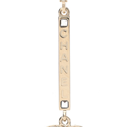 Chanel Crystal Lock Symbols Logo CC Hoop Drop Earrings Gold 3 of 5