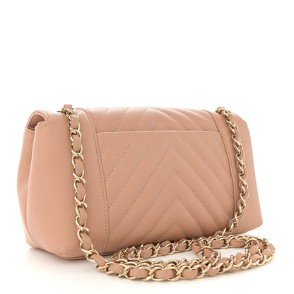 Chanel Calfskin Quilted Small Daily Chevron Flap Beige 3 of 14