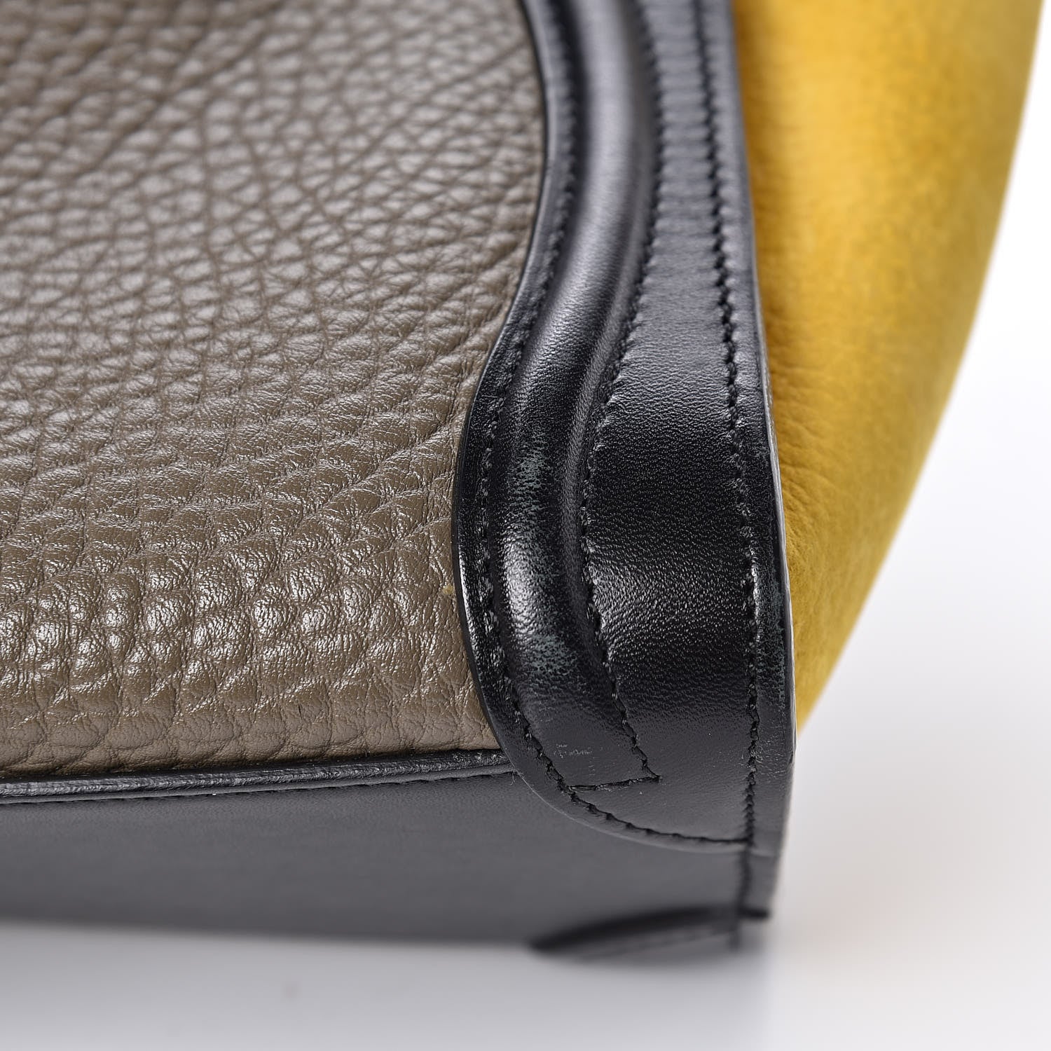 Celine Bullhide Calfskin Suede Nano Tri-Color Luggage Amber 14 of 17